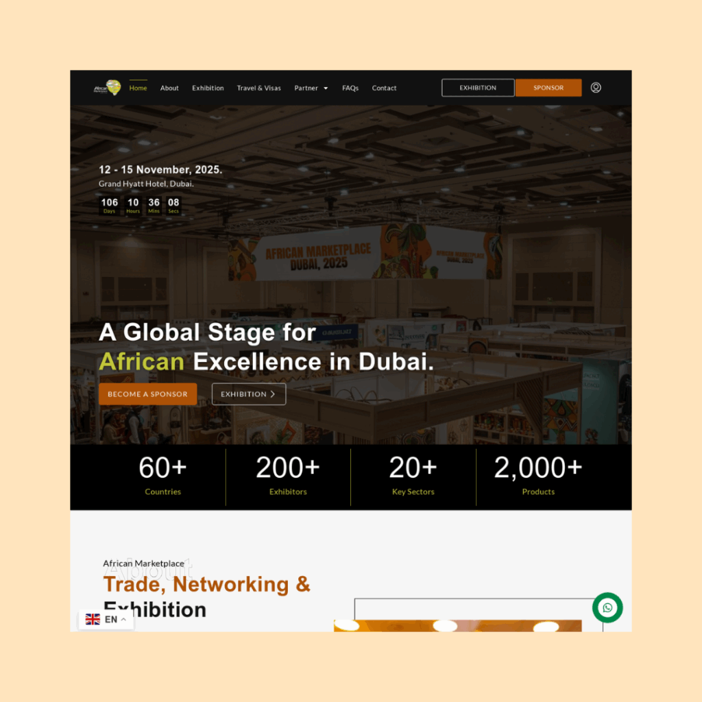 African marketplace website screenshot