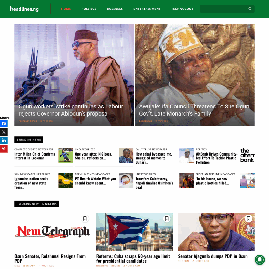 Headlines.ng screenshot