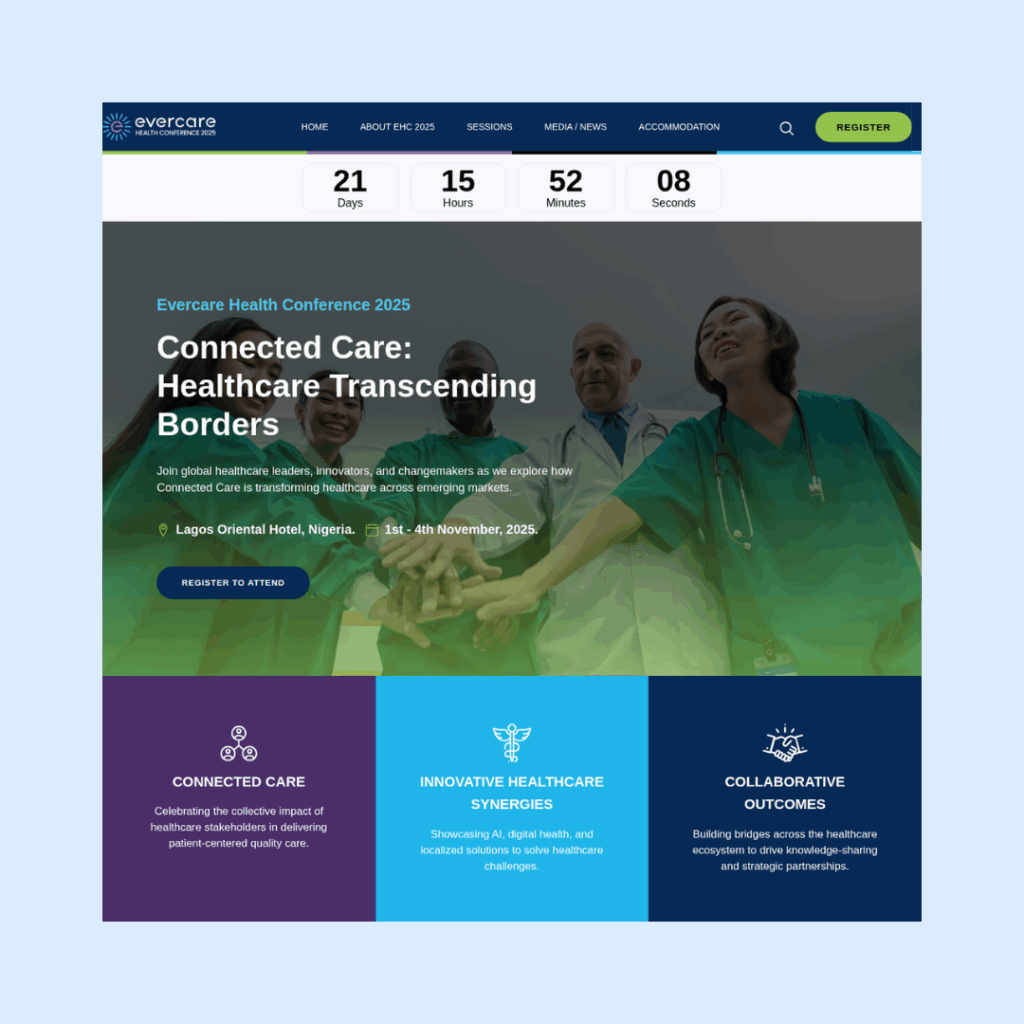 Evercare Conference Website Screenshot