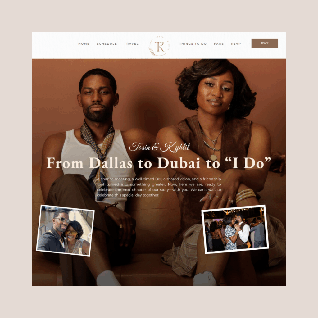 Tosin & Kyhlil website screenshot
